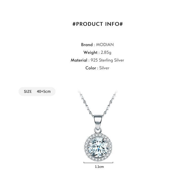 Luxury Women Silver Color Genuine AAA Level Zircon Diamonds Sterling Chain Necklace For Gift Jewelry - The Jewellery Supermarket