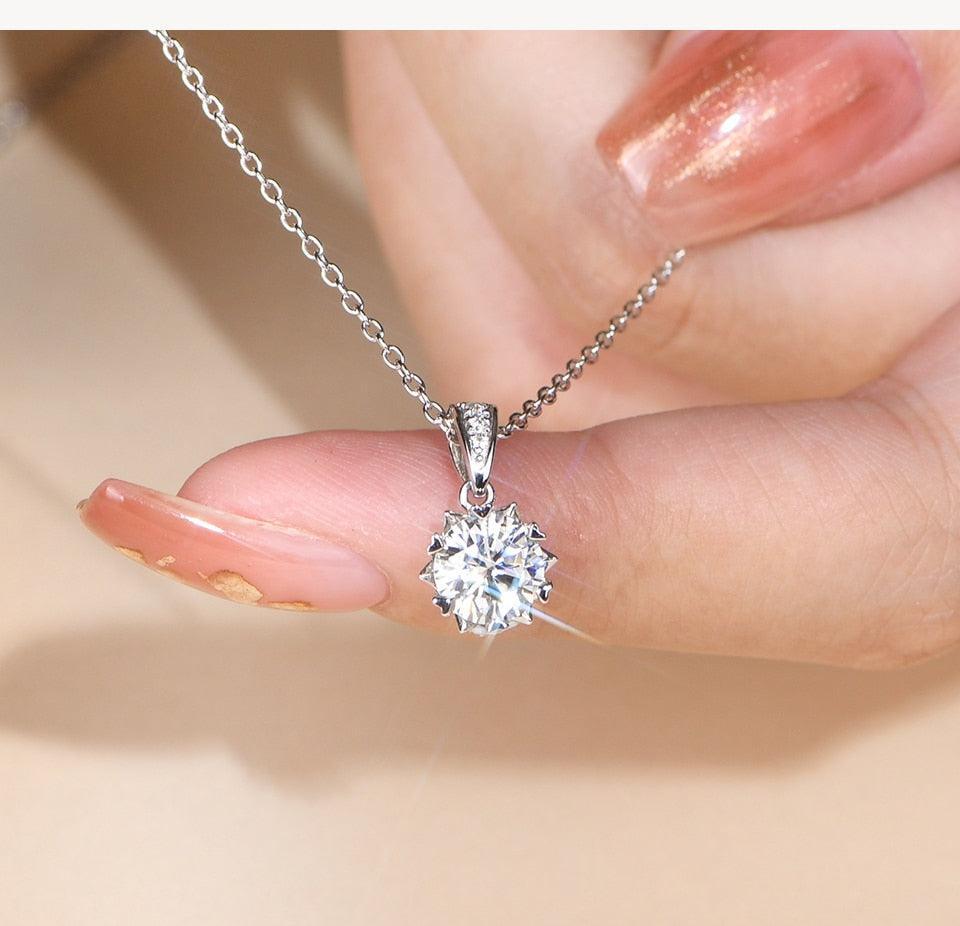 1 Carat Round Brilliant Cut D Color High Quality Moissanite Diamonds Necklace - Luxury Gemstone Necklace - The Jewellery Supermarket