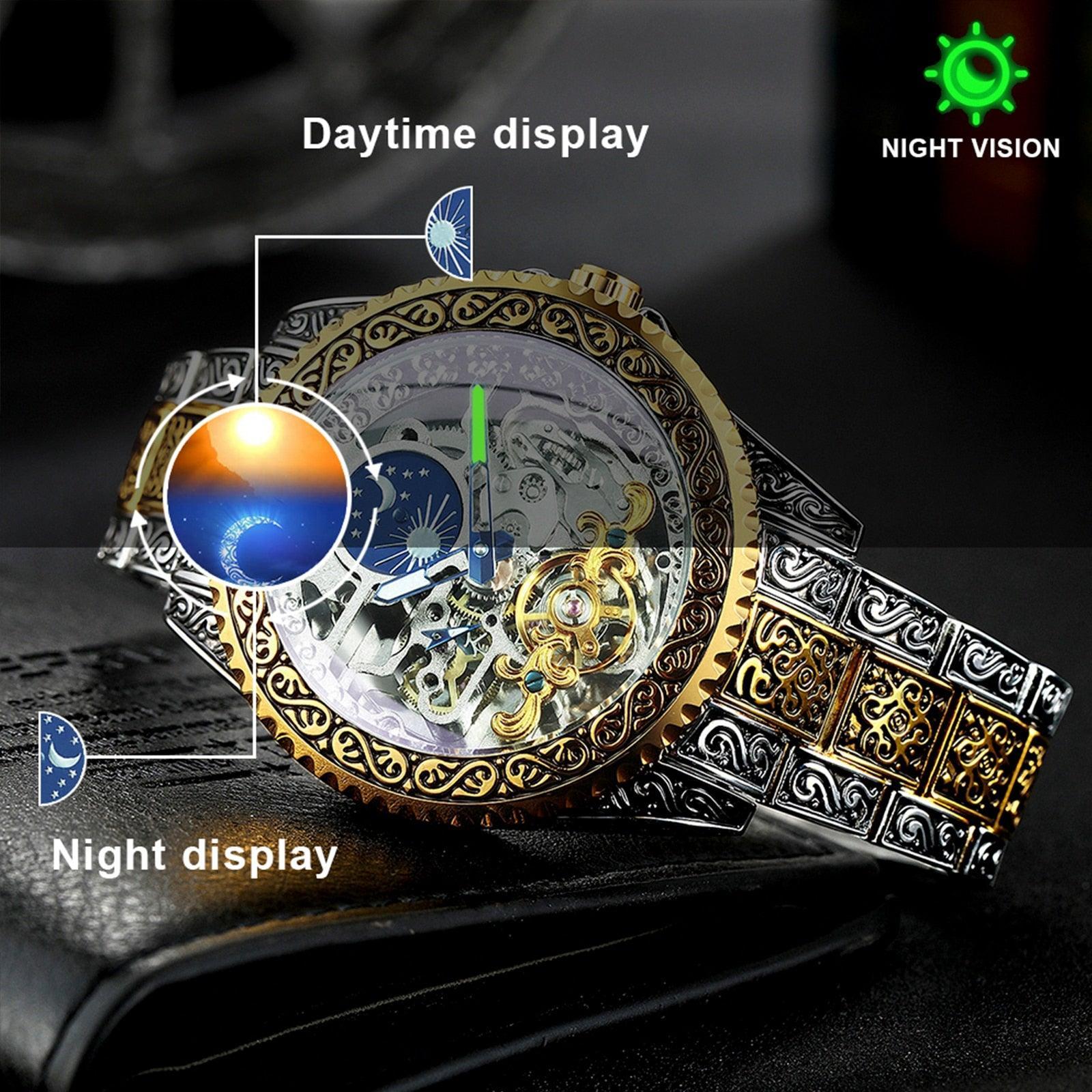 NEW - Luxury Men Mechanical Forsaking Automatic Tourbillon Skeleton Watch - The Jewellery Supermarket