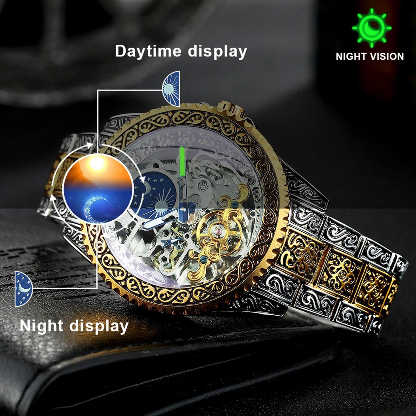 NEW - Luxury Men Mechanical Forsaking Automatic Tourbillon Skeleton Watch - The Jewellery Supermarket