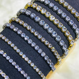 EXQUISITE Charming AAA+ Cubic Zirconia Simulated Diamonds Gold Colour Tennis Bracelets - The Jewellery Supermarket