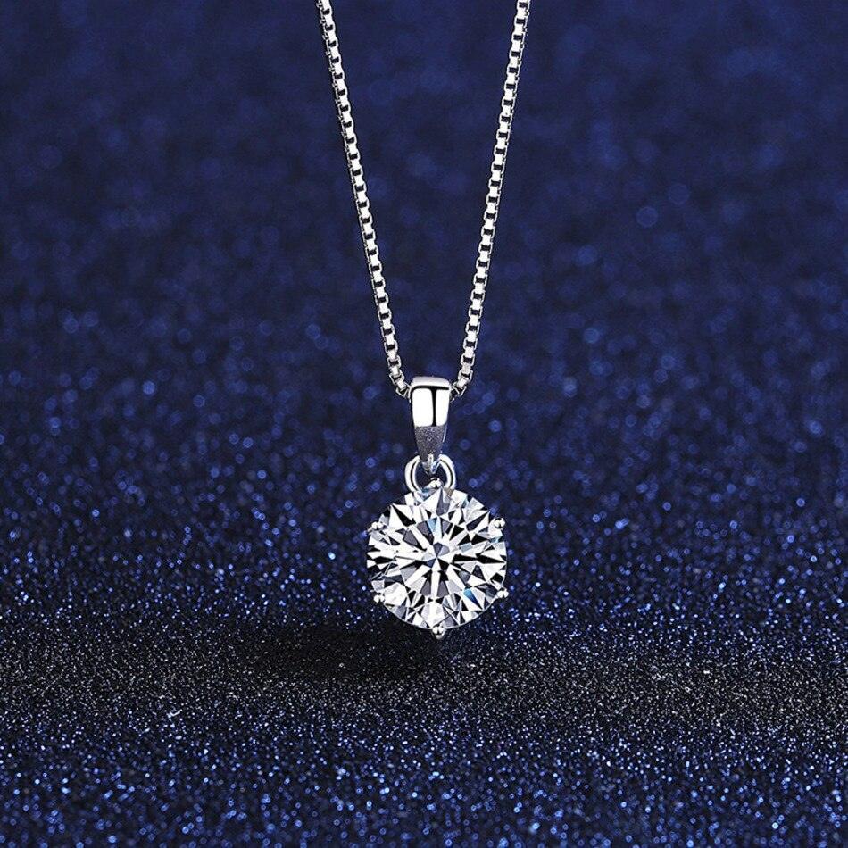 Admirable 1 CT Round cut VVS Real Top Quality Moissanite Diamonds Necklace For Women - Fine Jewellery - The Jewellery Supermarket