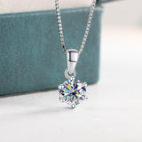 Choice 1 Carat Round Cut VVS Blue Green Colour Real High Quality Moissanite Diamonds Pendants - Fine Jewellery - The Jewellery Supermarket