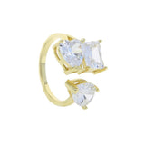 NEW ARRIVAL - AAA+ Cubic Zirconia Diamonds Open Adjusted Geometric Rings - The Jewellery Supermarket