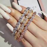 *NEW* Ideal Gifts - Luxury AAA+ Cubic Zirconia Diamonds Rose Gold Tennis Bracelet - The Jewellery Supermarket