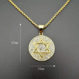 NEW ARRIVAL Jewish Star Of David Hasma Hand Of Fatima Gold Color Pendant Necklaces for Men and Women - The Jewellery Supermarket