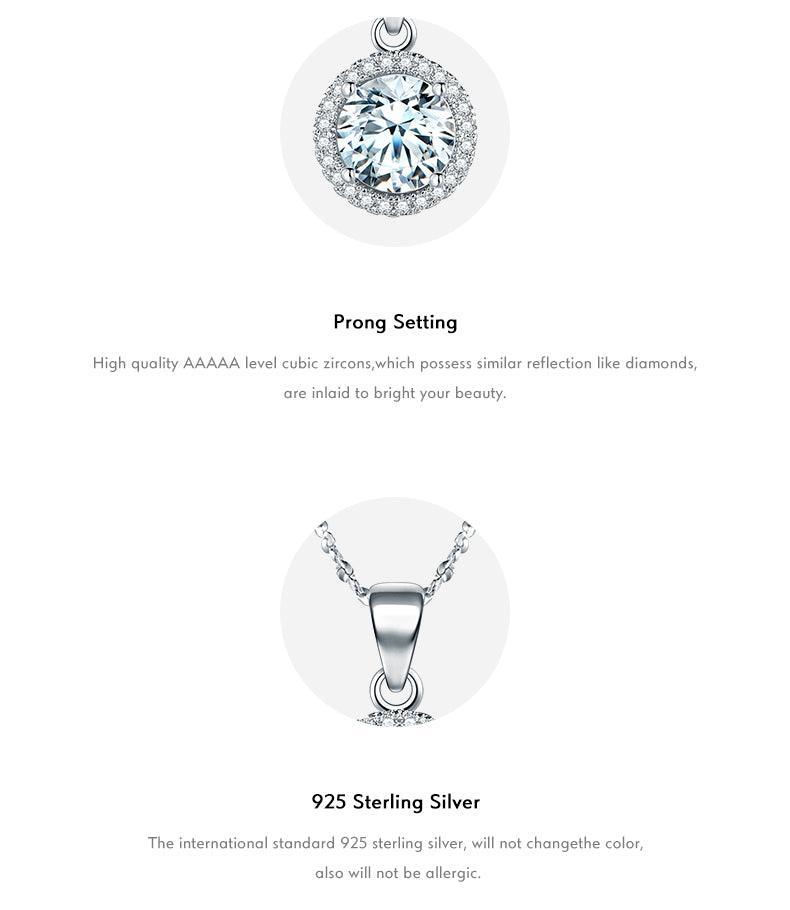 Luxury women Silver Genuine Sterling AAA Level Zircon Diamonds Chain Necklace - The Jewellery Supermarket