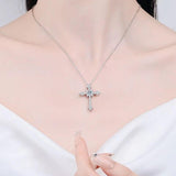 Amazing Real D Color 1 Carat High Quality Moissanite Diamonds Cross Pendant Necklace - Fine Jewellery - The Jewellery Supermarket