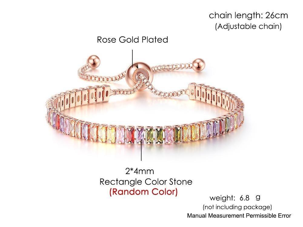 NEW Luxury Cute Multicolor Cubic Zirconia Crystals Charming Hand Made Tennis Bracelets For Women - The Jewellery Supermarket