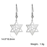 NEW Star of David Vintage Style Triple Spiral Drop Religious Earrings - The Jewellery Supermarket