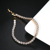 Luxury Shiny Round AAA+ Cubic Zirconia Diamond Tennis Gold Silver Colour Bracelets For Women - The Jewellery Supermarket