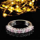 Adorable Luxury Pink AAA+ Cubic Zirconia Princess Cut Ring Set - The Jewellery Supermarket