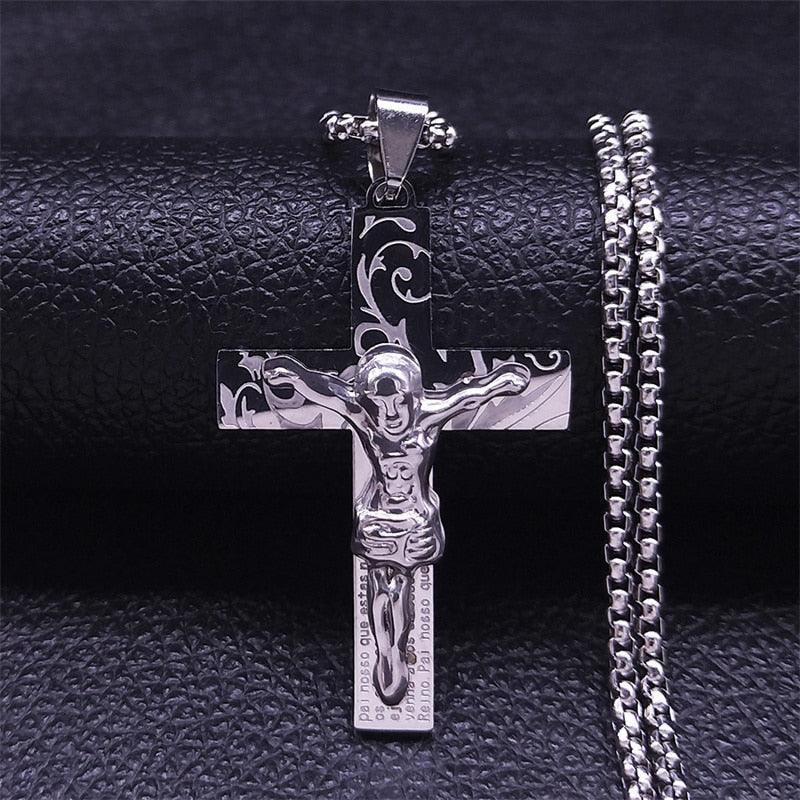 Gold Silver Color Stainless Steel Multilayer Big Long Cross Jesus Pendant Necklace for Women/Men Jewellery  - The Jewellery Supermarket
