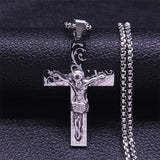 Gold Silver Color Stainless Steel Multilayer Big Long Cross Jesus Pendant Necklace for Women/Men Jewellery  - The Jewellery Supermarket