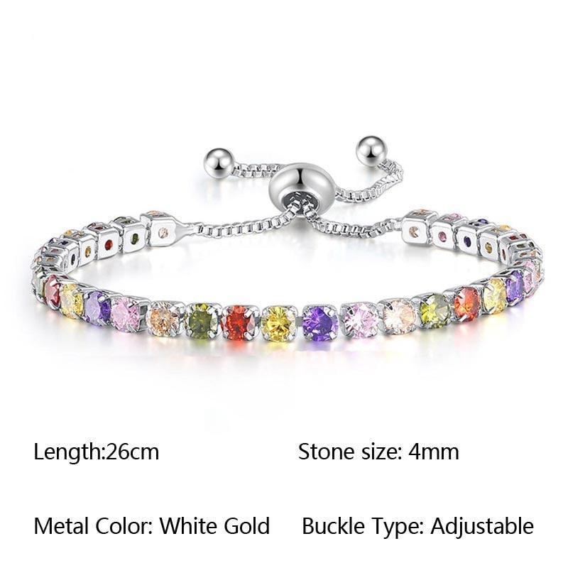 NEW Luxury Cute Multicolor Cubic Zirconia Crystals Charming Hand Made Tennis Bracelets For Women - The Jewellery Supermarket