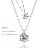 Super 1 or 2 Carat 6 Prong Real High Quality Moissanite Diamonds Necklace For Women - Luxury Fine Jewellery - The Jewellery Supermarket