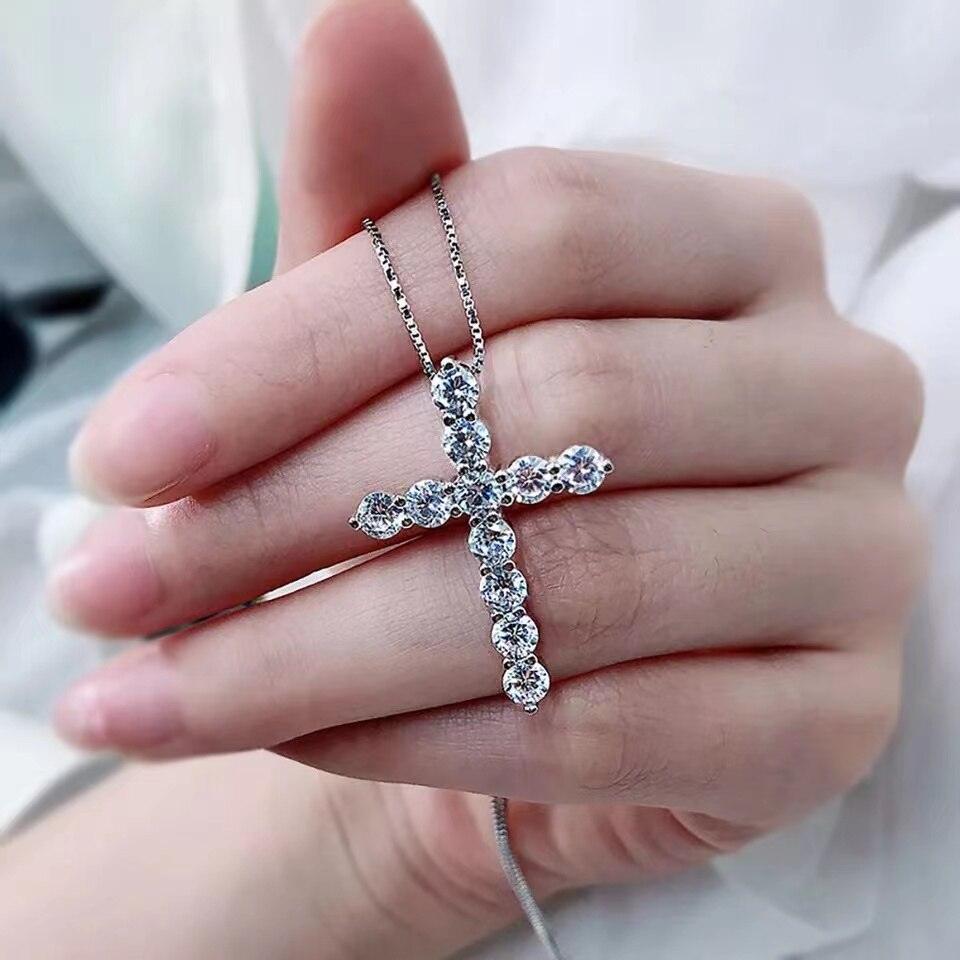Marvelous 2.5, 3, 4mm Real High Quality Moissanite Diamonds Jesus Cross Pendant Necklace - Fine Jewellery - The Jewellery Supermarket