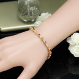 TERRIFIC Multicolor Paved Connected Round AAA+ Cubic Zirconia Simulated Diamonds Rose Gold Colour Tennis Bracelets - The Jewellery Supermarket
