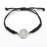 Catholic Religious Belief St. Benedict Cross Stainless Steel Bracelets Chinese Knot Bracelets for Men Women - The Jewellery Supermarket