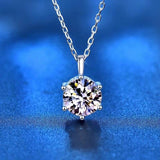 Super 1 or 2 Carat 6 Prong Real High Quality Moissanite Diamonds Necklace For Women - Luxury Fine Jewellery - The Jewellery Supermarket