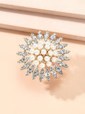 NEW VINTAGE RINGS Luxury Big Flower Pearl Promise Midi Crystal Rings - The Jewellery Supermarket