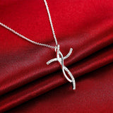 925 Sterling Silver Creative Cross AAA CZ Crystals Pendant Necklace For Women - Fashion Jewellery Ideal Gifts - The Jewellery Supermarket