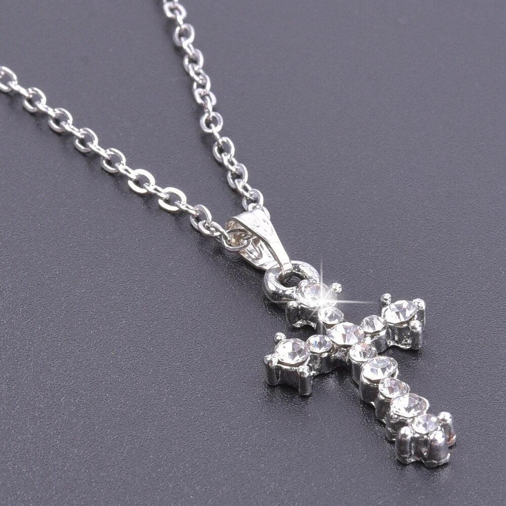 NEW HOT SELLERS - Charming Crystal Rhinestone Christ Crosses Pendant Necklaces For Women - The Jewellery Supermarket