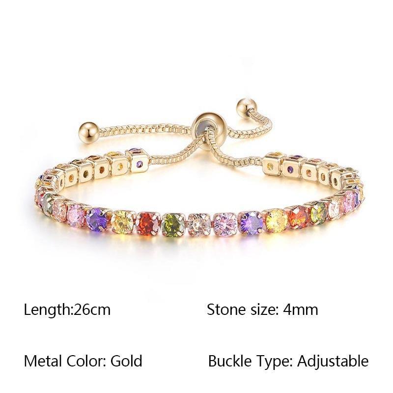 NEW Luxury Cute Multicolor Cubic Zirconia Crystals Charming Hand Made Tennis Bracelets For Women - The Jewellery Supermarket