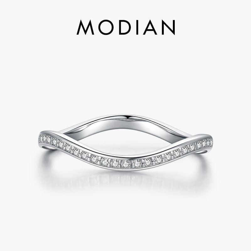 Geometric Twisted Sparkling AAAA Simulated Diamonds Ring - Wedding Engagement Statement Fine Jewellery - The Jewellery Supermarket