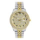 NEW Elegant Stylish Iced Out Simulated Diamond Top Brand Date Waterproof Quartz Fashion Watch - The Jewellery Supermarket