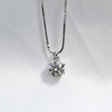 Super 1 or 2 Carat 6 Prong Real High Quality Moissanite Diamonds Necklace For Women - Luxury Fine Jewellery - The Jewellery Supermarket