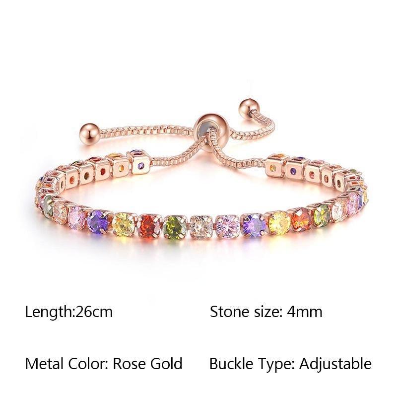 NEW Luxury Cute Multicolor Cubic Zirconia Crystals Charming Hand Made Tennis Bracelets For Women - The Jewellery Supermarket