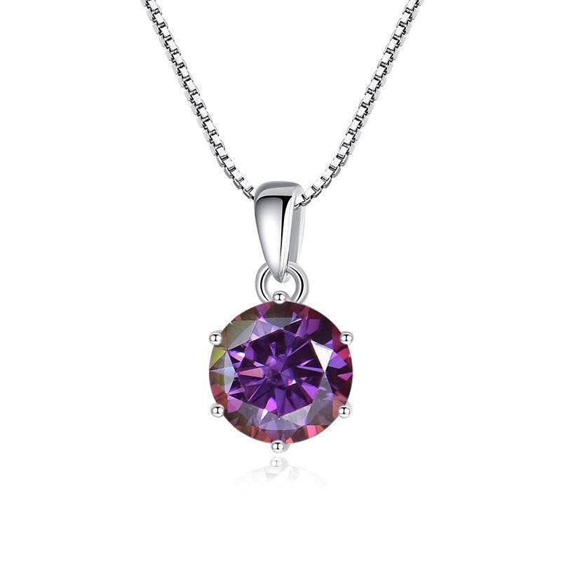 Choice 1 Carat Round Cut VVS Blue Green Colour Real High Quality Moissanite Diamonds Pendants - Fine Jewellery - The Jewellery Supermarket
