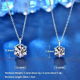 Super 1 or 2 Carat 6 Prong Real High Quality Moissanite Diamonds Necklace For Women - Luxury Fine Jewellery - The Jewellery Supermarket