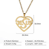 Charming Christian Jesus Heart Stainless Steel Pendant Necklace for Women - Religious Jewellery - The Jewellery Supermarket
