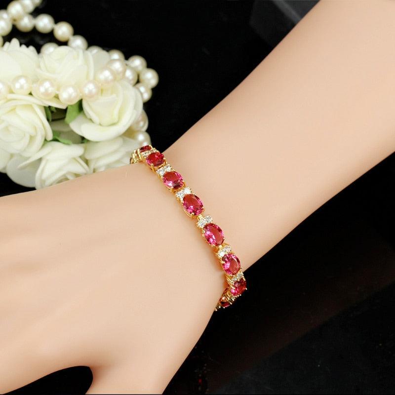 LOVELY Brilliant Light Blue AAA+ Cubic Zirconia Simulated Diamonds Fashion Tennis Bracelets - The Jewellery Supermarket