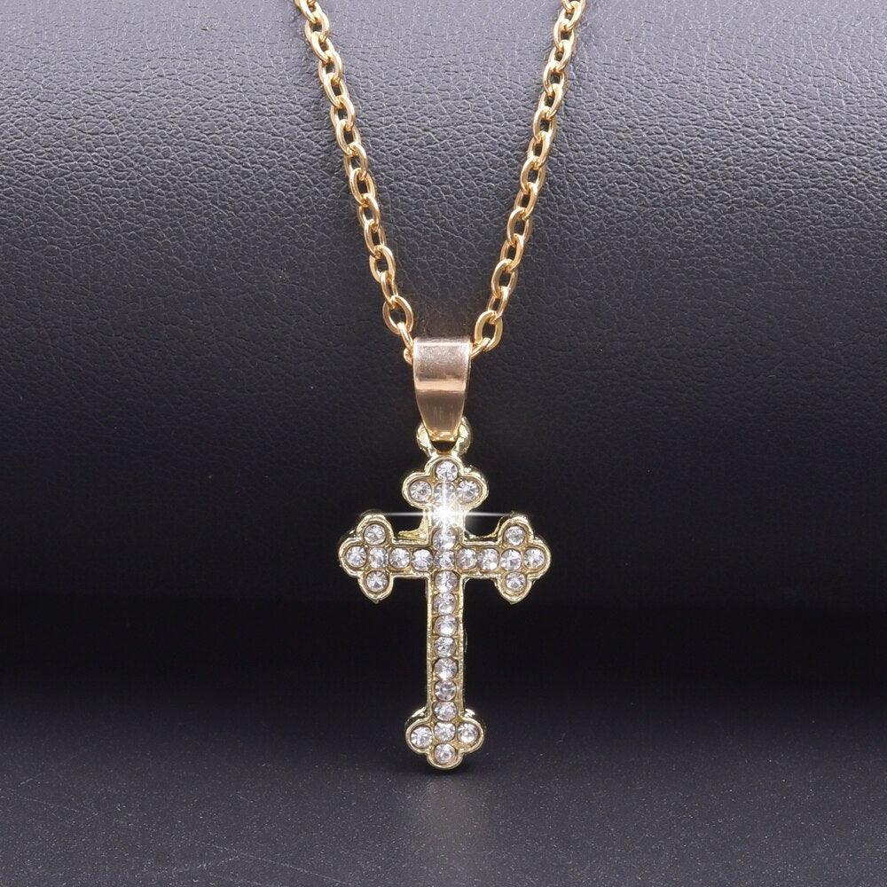 NEW HOT SELLERS - Charming Crystal Rhinestone Christ Crosses Pendant Necklaces For Women - The Jewellery Supermarket