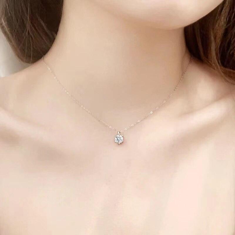 Super 1 or 2 Carat 6 Prong Real High Quality Moissanite Diamonds Necklace For Women - Luxury Fine Jewellery - The Jewellery Supermarket