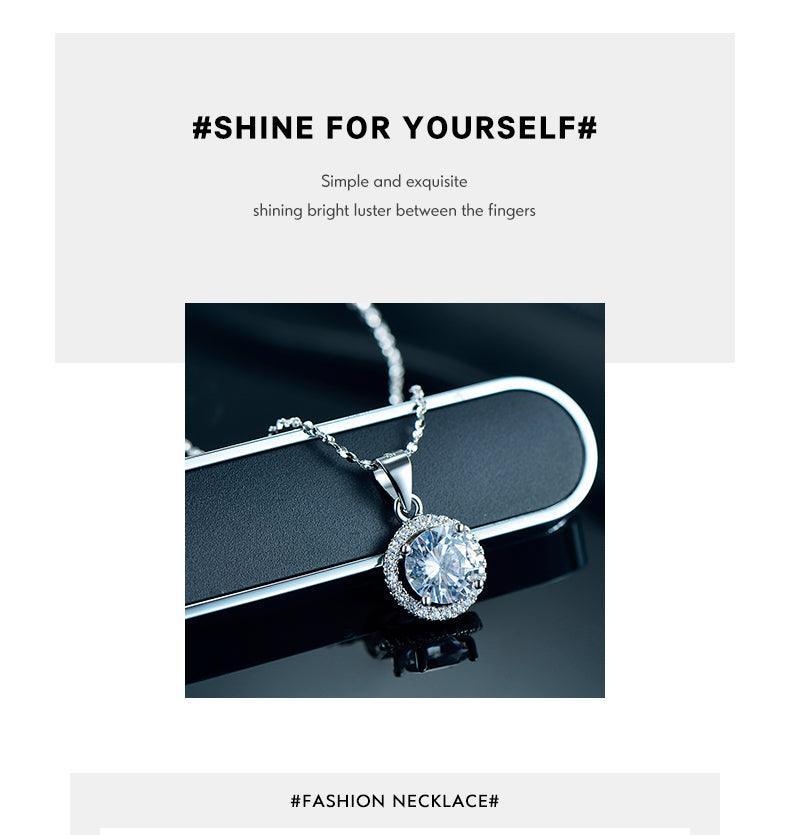 Luxury Women Silver Color Genuine AAA Level Zircon Diamonds Sterling Chain Necklace For Gift Jewelry - The Jewellery Supermarket