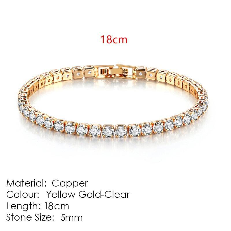 AMAZING Shiny AAA+ Cubic Zirconia Simulated Diamonds Chain Crystal Women's Dazzling Tennis Bracelets - The Jewellery Supermarket