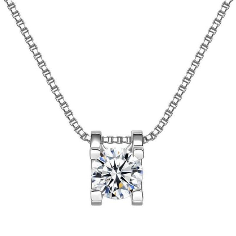 Super Real 1ct/2ct D Colour VVS Round Cut Multi Colour High Quality Moissanite Diamonds Necklaces Fine Jewellery - The Jewellery Supermarket