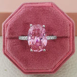 Dazzling Luxury Oval Pink AAA+ Cubic Zirconia Popular Rings - The Jewellery Supermarket