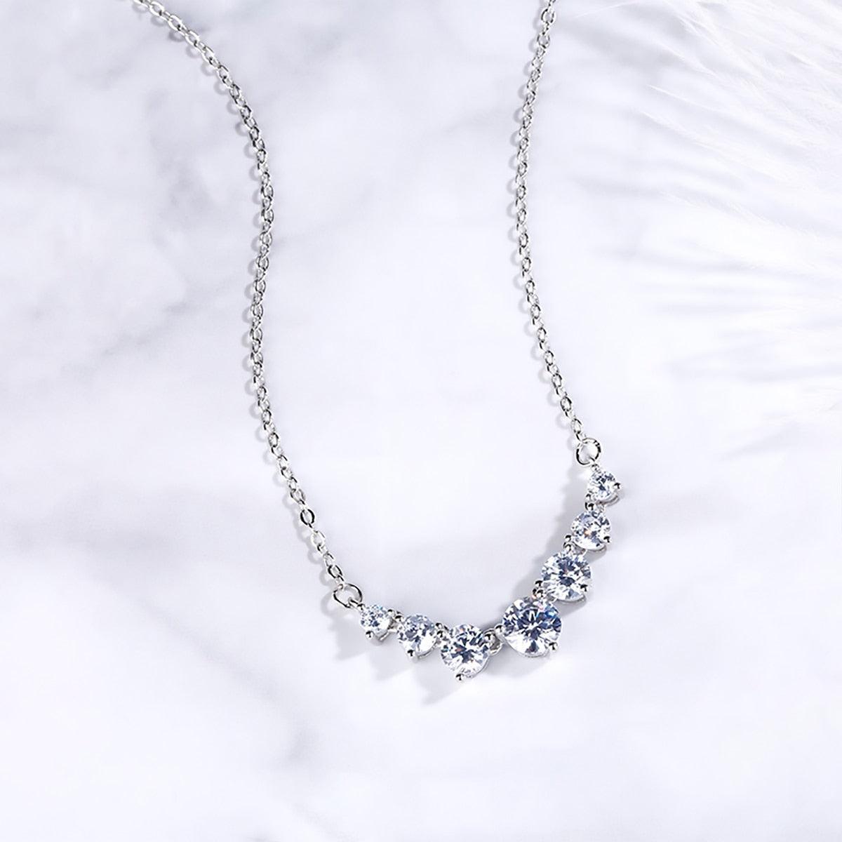 Dazzling 1ct, 0.5ct, 0.3ct,0.1ct High Quality Moissanite Diamonds Necklace For Women - Luxury Jewellery - The Jewellery Supermarket
