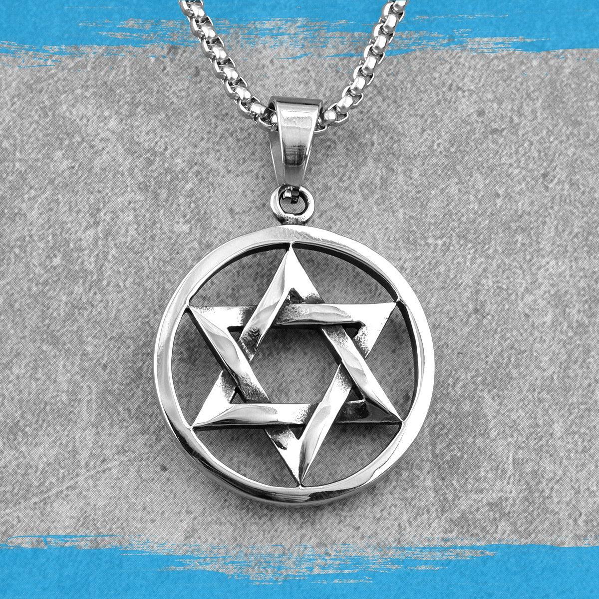 NEW ARRIVAL Hexagram Star Stainless Steel Religious Necklaces and Pendants - The Jewellery Supermarket