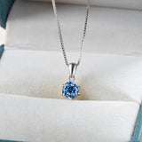 Choice 1 Carat Round Cut VVS Blue Green Colour Real High Quality Moissanite Diamonds Pendants - Fine Jewellery - The Jewellery Supermarket
