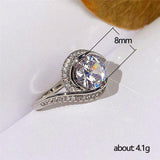 NEW ARRIVAL - Appealing AAA+ Cubic Zirconia Diamonds Luxury Halo Ring - The Jewellery Supermarket