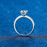 1-2CT Princess Cut High Quality Moissanite Diamonds VVS Colorless Solitaire Diamond Bridal Sets Ring - The Jewellery Supermarket