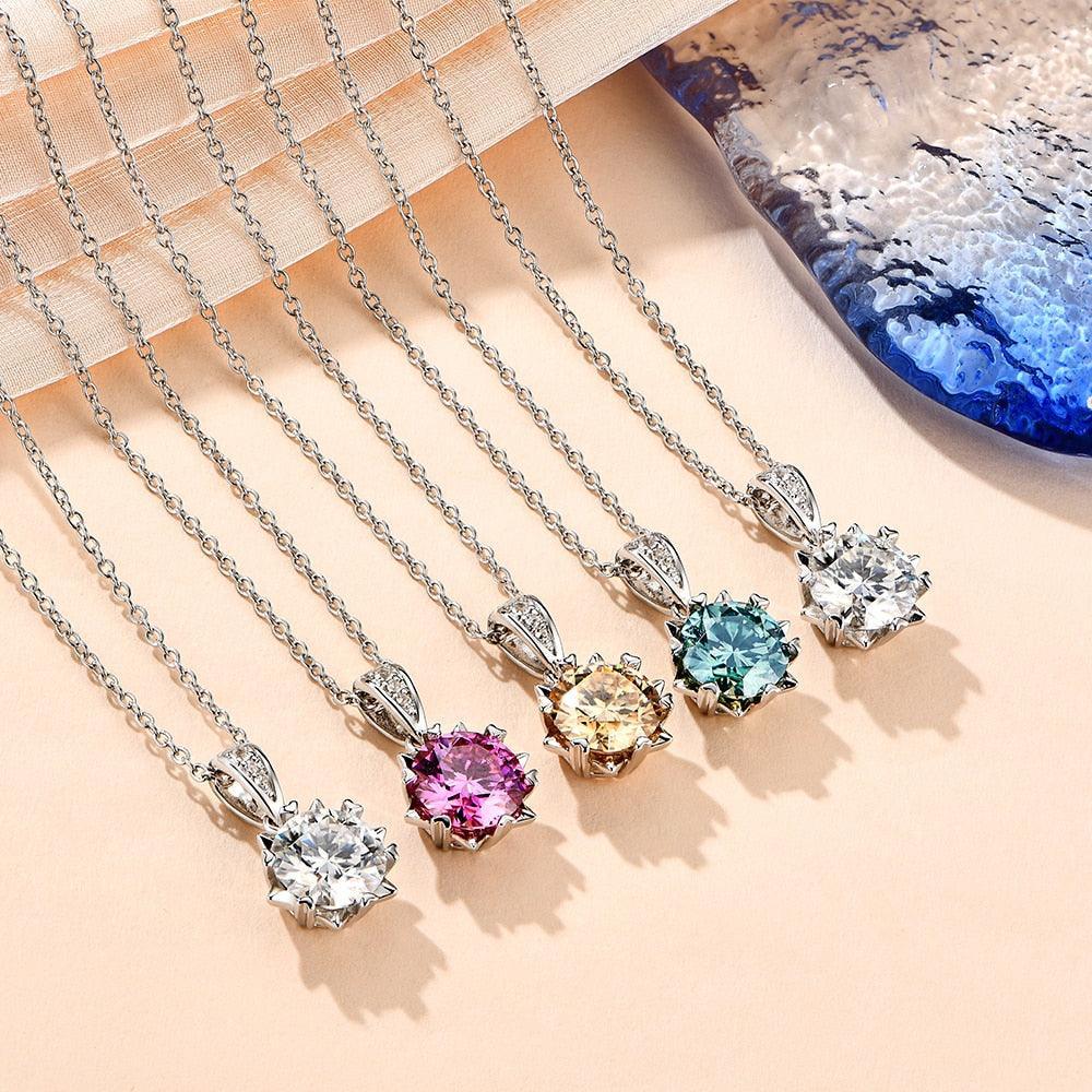 1 Carat Round Brilliant Cut D Color High Quality Moissanite Diamonds Necklace - Luxury Gemstone Necklace - The Jewellery Supermarket
