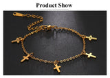 Boho Stainless Steel Christian Cross Charm Bracelets for Women - Religious Jewellery  - The Jewellery Supermarket