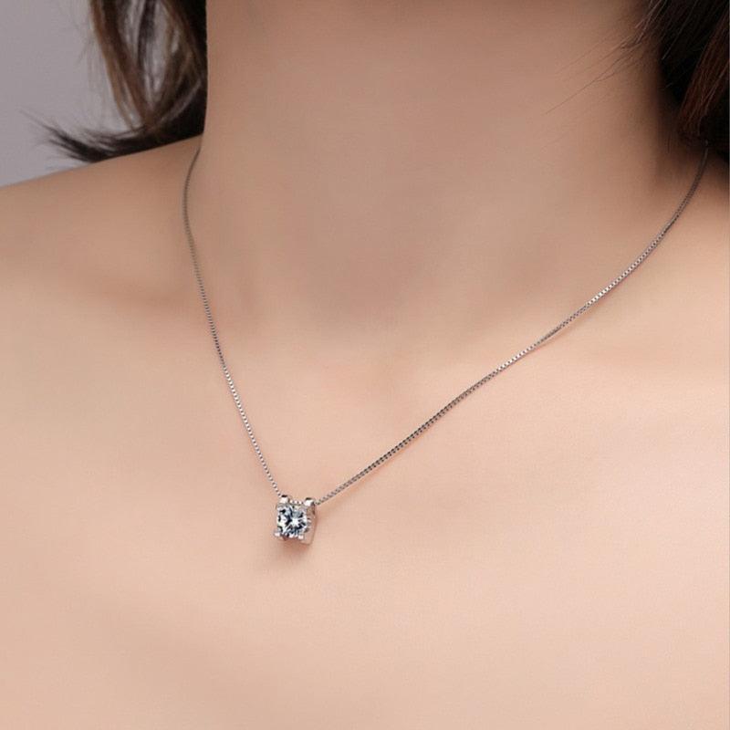 Super Real 1ct/2ct D Colour VVS Round Cut Multi Colour High Quality Moissanite Diamonds Necklaces Fine Jewellery - The Jewellery Supermarket